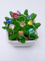 Кольцо металл с камнем