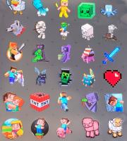 Стикеры Лаковые Майнкрафт в 34 капс